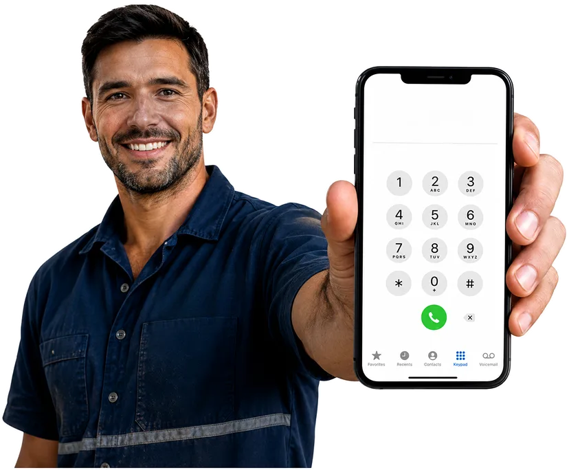 Plumber on the phone taking a Glenhaven callout