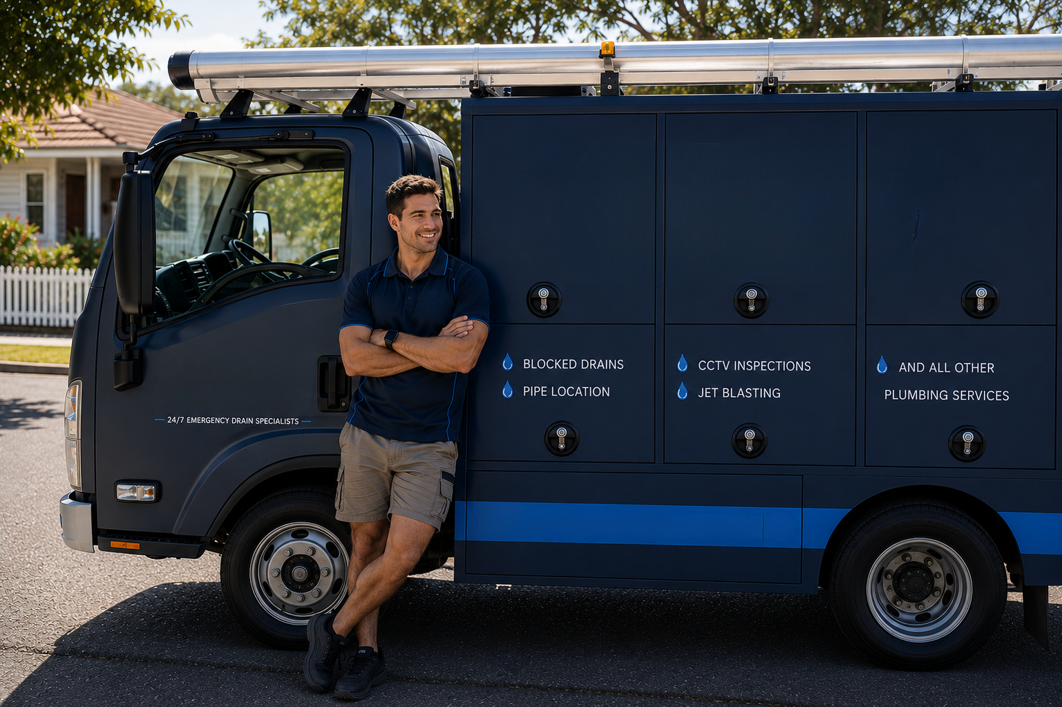 Plumber with Glenhaven Blocked Drains van